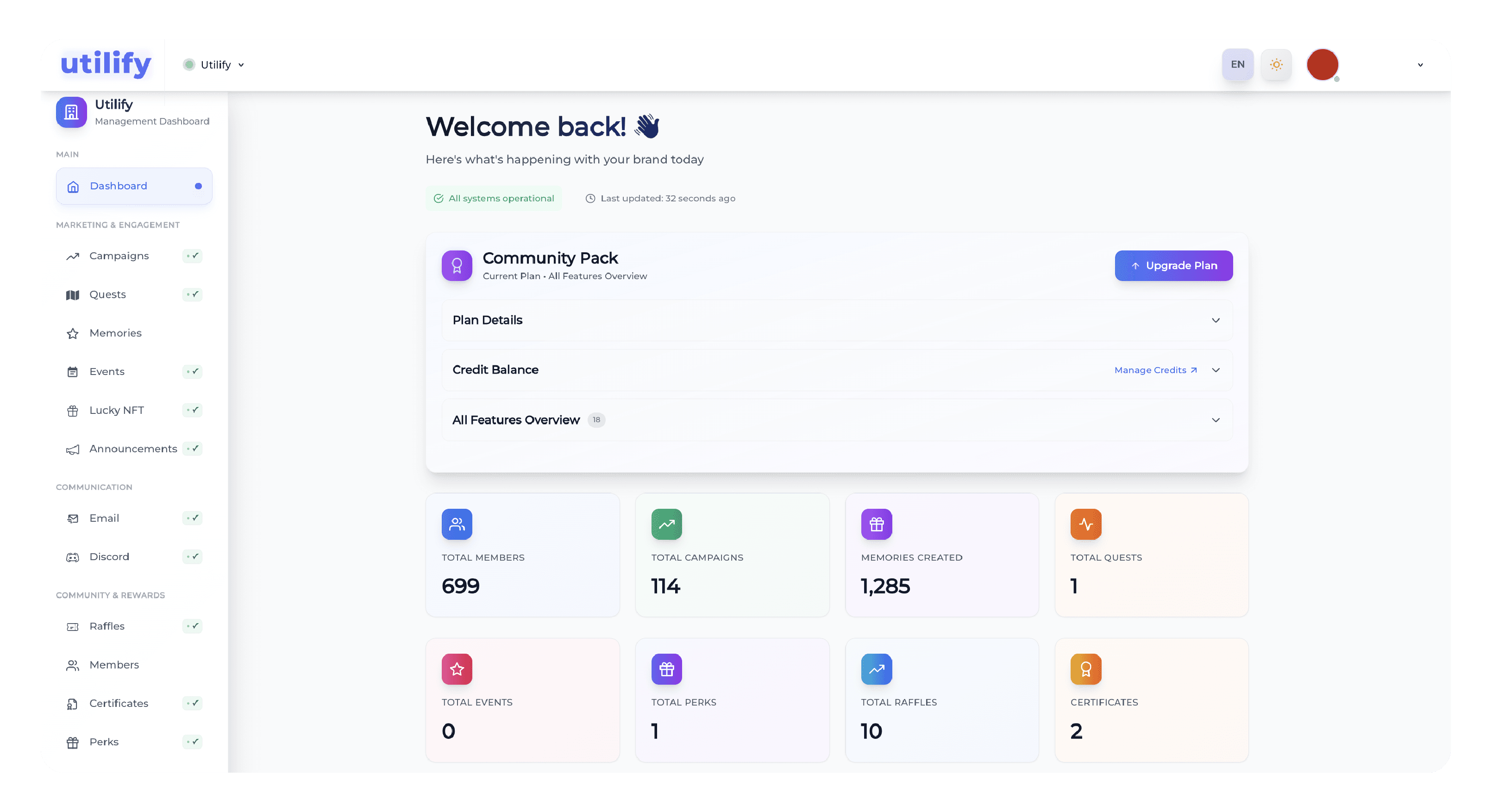 User Panel / Dashboard